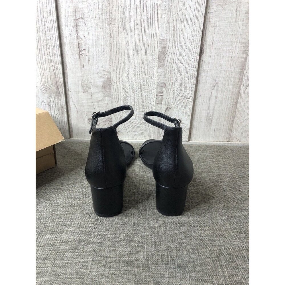 Womens Essentials Shoes Size 8.5 Black Heels Dress Sandals Open Toe Summer - Picture 3 of 8